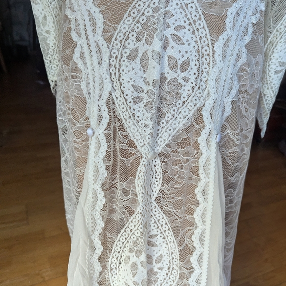 Grace Loves Lace Inca Lace Silk Wedding Dress Size Small Ivory/Nude and Tan - Picture 16 of 16